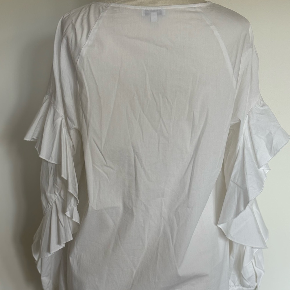 Splendid White Button-Up Ruffle Blouse - Picture 2 of 3